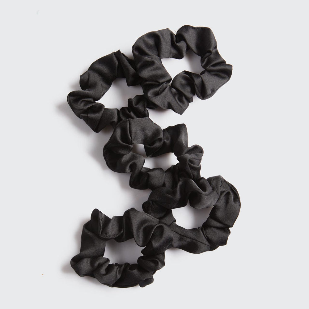 Kitsch Black Satin Sleep Scrunchies — 5-piece set — view 3